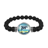 Браслет из черного агата, Дельфин C0115056