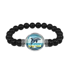 Браслет из черного агата, Дельфин C0115056