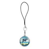Подвеска для телефона, цвет серебро, со шнурком, Дельфин C0115060