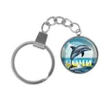 Брелок, нержавеющая сталь, с кольцом для ключей, Дельфин C0115061