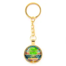 Круглый брелок, цвет золото, с цепочкой, Удача C0116020