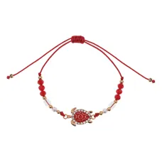 Браслет Черепаха на красной нити BS886
