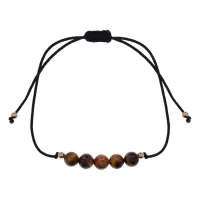 Браслет на нити с Тигровым глазом, 6мм BS888