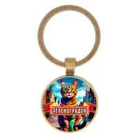 Круглый брелок, цвет бронза, Зеленоградск C0201017