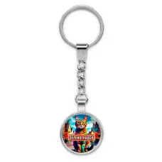 Круглый брелок, цвет серебро, с цепочкой, Зеленоградск C0201022