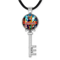 Кулон ключ, цвет серебро, со шнурком, Зеленоградск C0201043