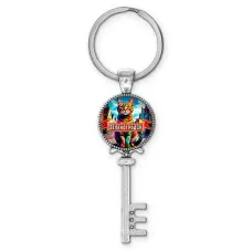 Брелок ключ, цвет серебро, с кольцом для ключей, Зеленоградск C0201044