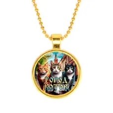 Кулон, цвет золото, с цепочкой, Город котов C0202032