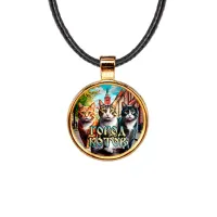 Кулон, цвет золото, со шнурком, Город котов C0202033