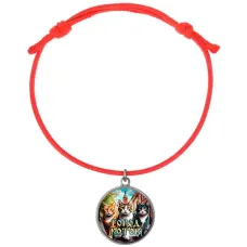 Браслет из красного шнура, Город котов C0202052