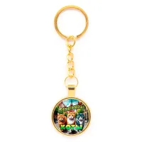 Круглый брелок, цвет золото, с цепочкой, Зеленоградские коты C0203020