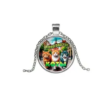 Кулон, цвет серебро, с цепочкой, Зеленоградские коты C0203026