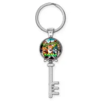 Брелок ключ, цвет серебро, с кольцом для ключей, Зеленоградские коты C0203044