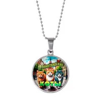 Кулон, цвет серебро, с цепочкой, Зеленоградские коты C0203053