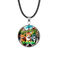 Кулон, нержавеющая сталь, со шнурком, Зеленоградские коты C0203062