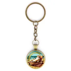 Круглый брелок, цвет бронза, с цепочкой, Зеленоградск C0204018