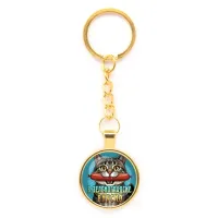 Круглый брелок, цвет золото, с цепочкой, В Зеленоградске вкусно C0206020