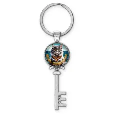 Брелок ключ, цвет серебро, с кольцом для ключей, Янтарь Зеленоградска C0207044