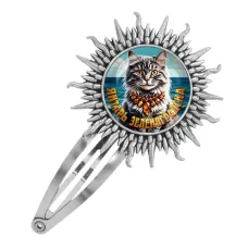 Заколка металлическая, цвет серебро, Янтарь Зеленоградска C0207045