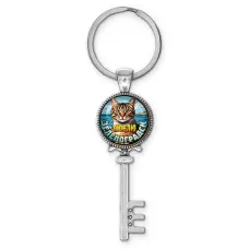 Брелок ключ, цвет серебро, с кольцом для ключей, Люблю Зеленоградск C0208044