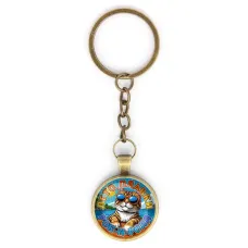 Круглый брелок, цвет бронза, с цепочкой, Лето. Плавки. Рок-н-ролл C0210018