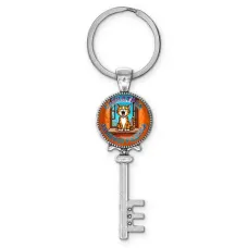 Брелок ключ, цвет серебро, с кольцом для ключей, Саундтрек Зеленоградска C0211044