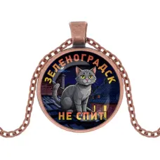 Кулон, цвет медь, с цепочкой, Зеленоградск не спит C0212030