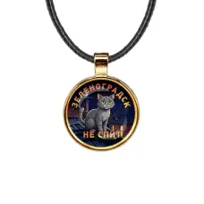 Кулон, цвет золото, со шнурком, Зеленоградск не спит C0212033