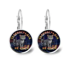 Серьги металлические, Зеленоградск не спит C0212038