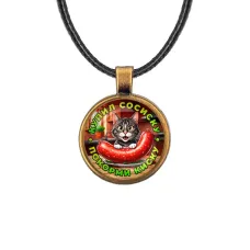 Кулон, цвет бронза, со шнурком, Купил сосиску C0213029