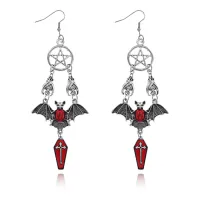 Серьги Гроб, летучая мышь и пентаграмма, 12х4х2см SE331