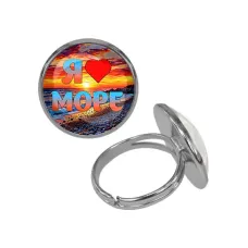 Кольцо металлическое, цвет серебро, Я люблю море C0301015