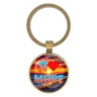 Круглый брелок, цвет бронза, Я люблю море C0301017