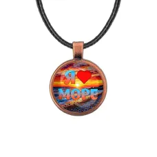 Кулон, цвет медь, со шнурком, Я люблю море C0301031