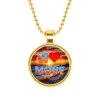 Кулон, цвет золото, с цепочкой, Я люблю море C0301032