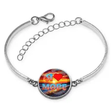 Браслет металлический, цвет серебро, Я люблю море C0301046