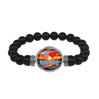 Браслет из черного агата, Я люблю море C0301056