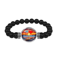 Браслет из черного агата, Я люблю море C0301056