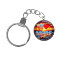 Брелок, нержавеющая сталь, с кольцом для ключей, Я люблю море C0301061