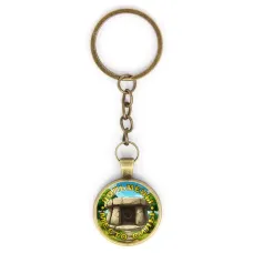 Круглый брелок, цвет бронза, с цепочкой, Дольмены - место силы C0302018