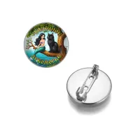 Круглый значок, цвет серебро, Сказочное лукоморье C0303023