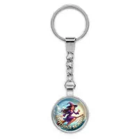 Круглый брелок, цвет серебро, с цепочкой, Встретимся на море C0305022