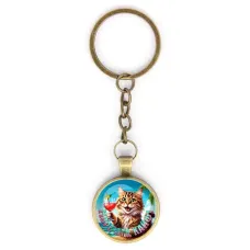 Круглый брелок, цвет бронза, с цепочкой, Море - это кайф C0307018