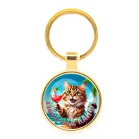 Круглый брелок, цвет золото, Море - это кайф C0307019