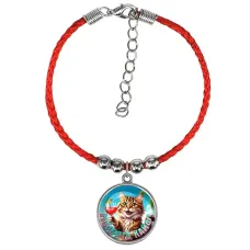 Браслет из красного шнура, Море - это кайф C0307047