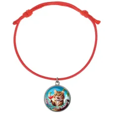 Браслет из красного шнура, Море - это кайф C0307052