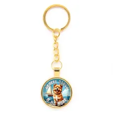 Круглый брелок, цвет золото, с цепочкой, Я на море C0308020