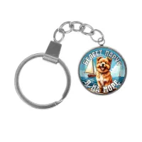 Брелок, нержавеющая сталь, с кольцом для ключей, Я на море C0308061