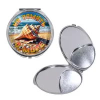 Круглое складное зеркало, цвет серебро, На память о море C0309016