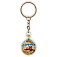 Круглый брелок, цвет бронза, с цепочкой, На память о море C0309018